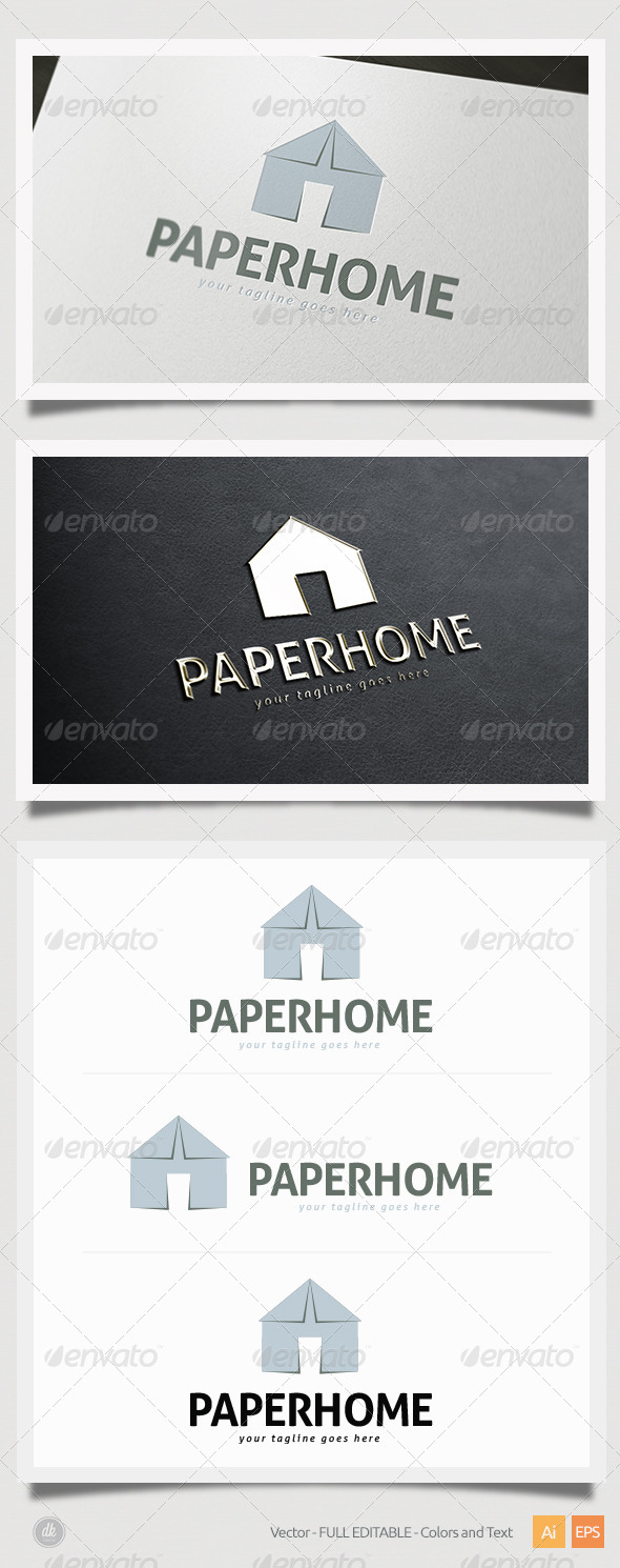 Paper Home Logo - Buildings Logo Templates