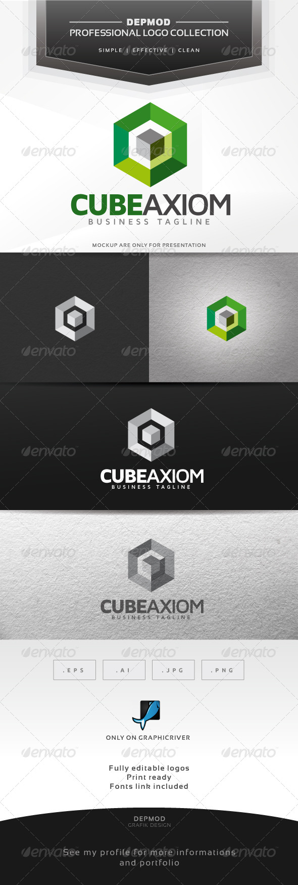 Cube Axiom Logo - Abstract Logo Templates