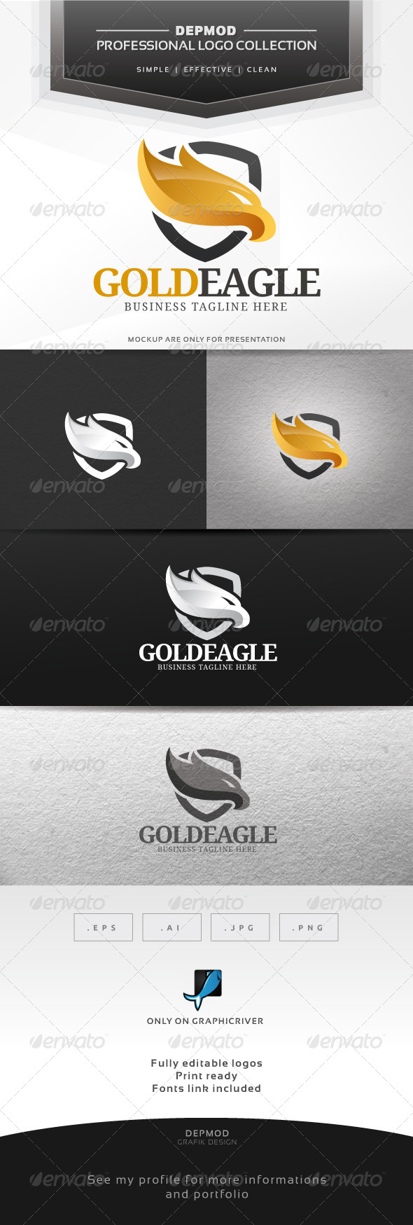 Gold Eagle Logo - Crests Logo Templates