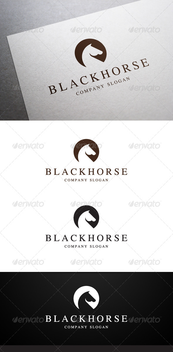 Black Horse Logo - Animals Logo Templates