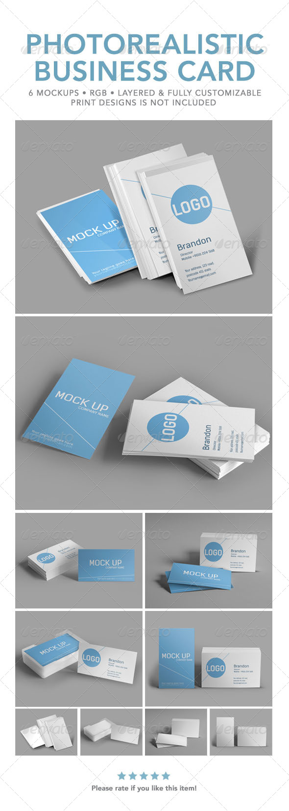 Photorealistic Business Card Mock Up - Business Cards Print