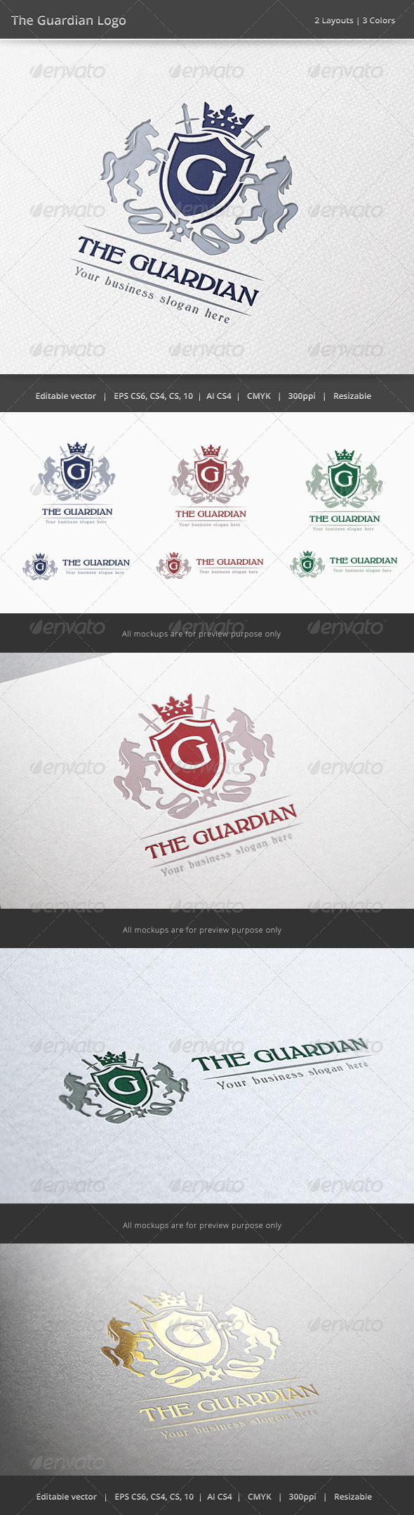 The Guardian Letter Crest Logo - Crests Logo Templates