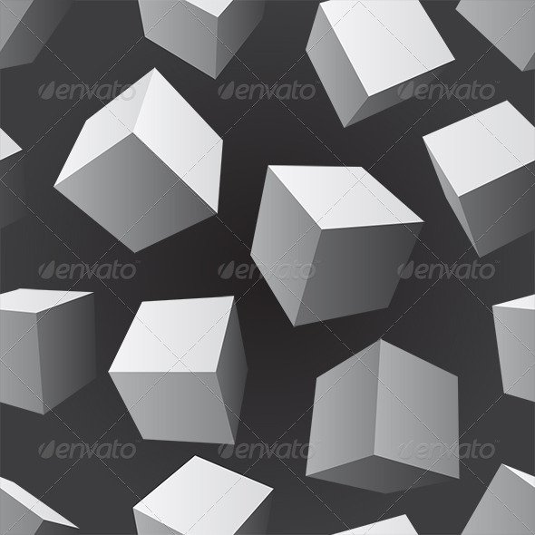 Floating Cubes Seamless Pattern - Patterns Decorative