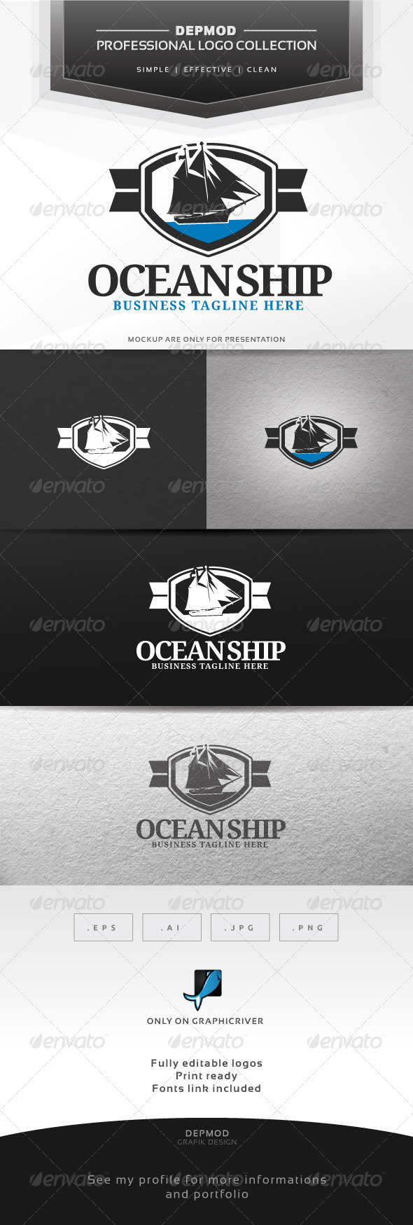 Ocean Ship Logo - Crests Logo Templates