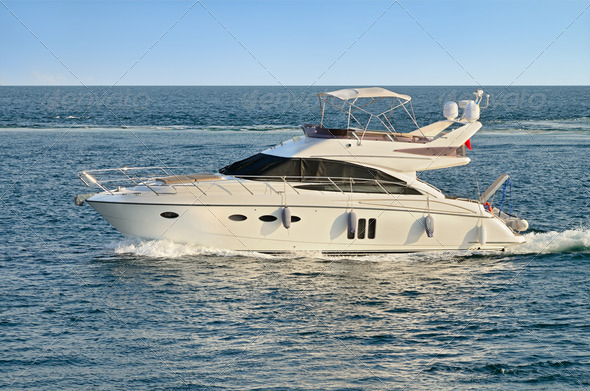 Motor yacht - Stock Photo - Images