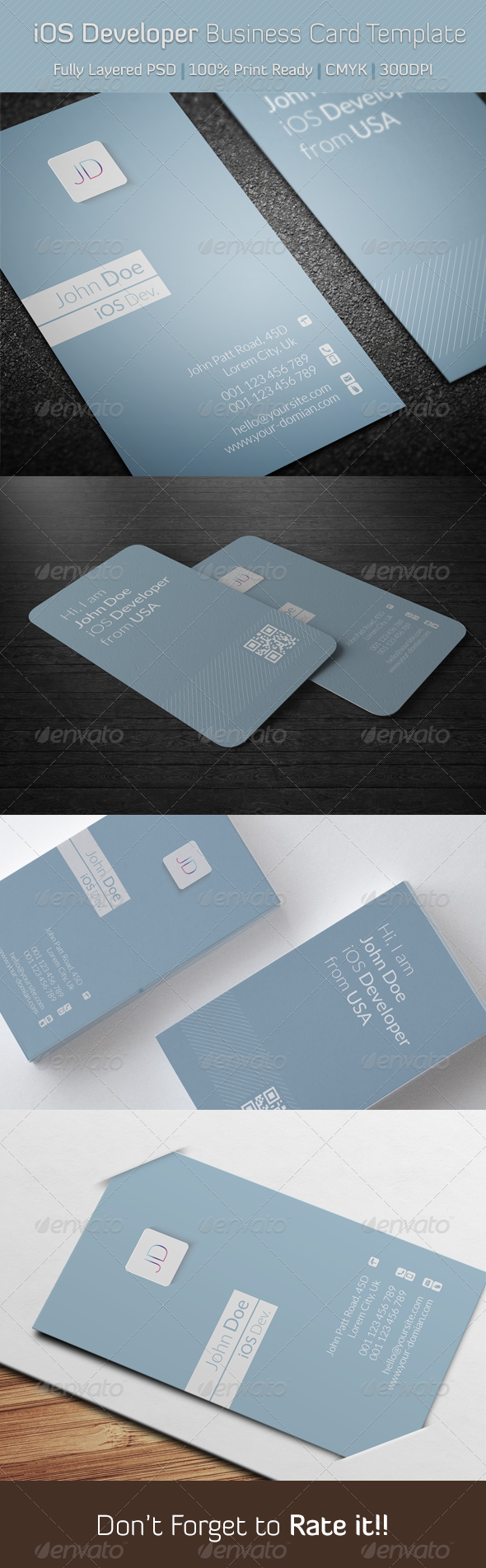 iOS Developer Business Card Template - Creative Business Cards