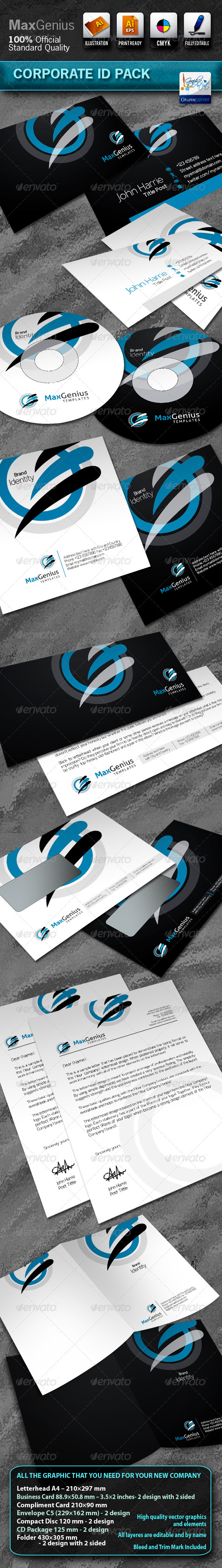 MaxGenius Business Corporate ID Pack With Logo - Stationery Print Templates