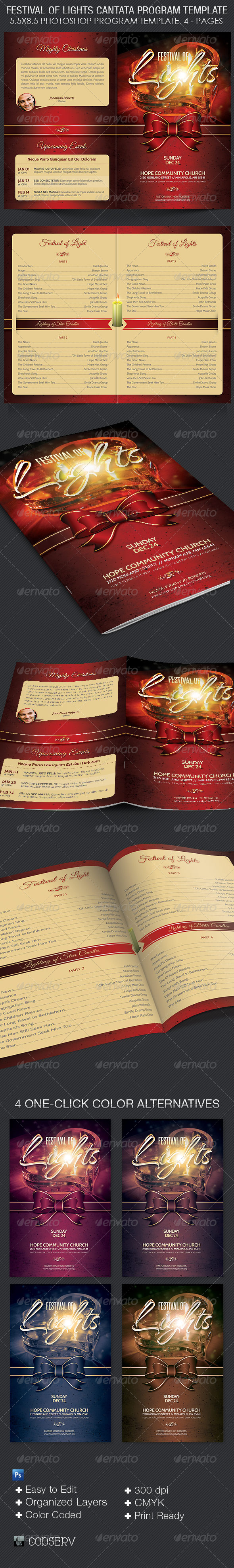 Festival of Lights Christmas Program Template - Informational Brochures