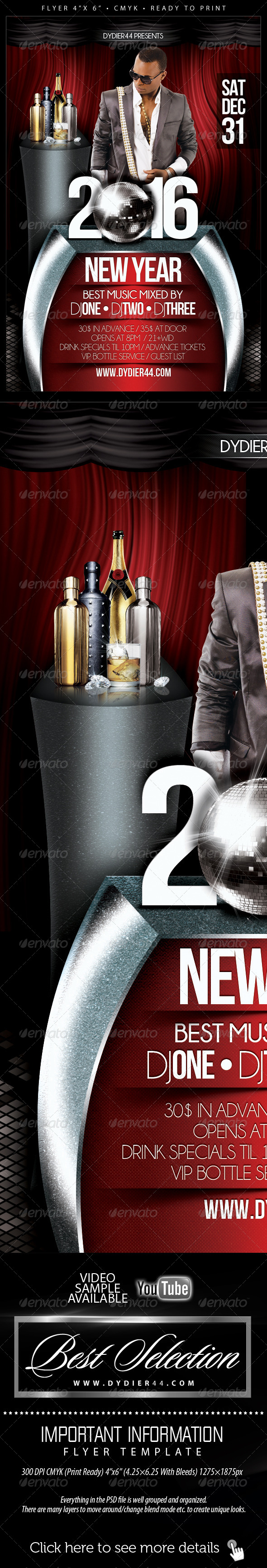 2016 New Year (Flyer Template 4x6) - Events Flyers