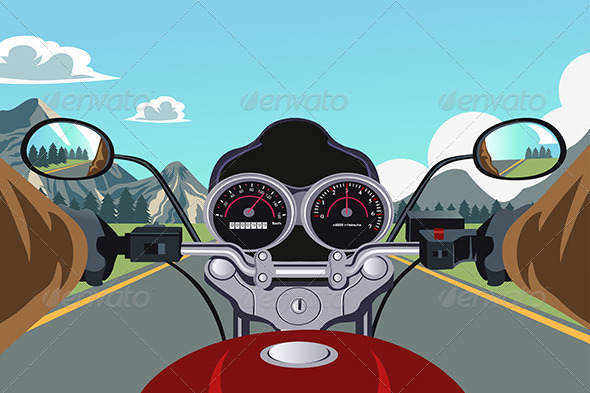 Riding Motorcycle - Travel Conceptual