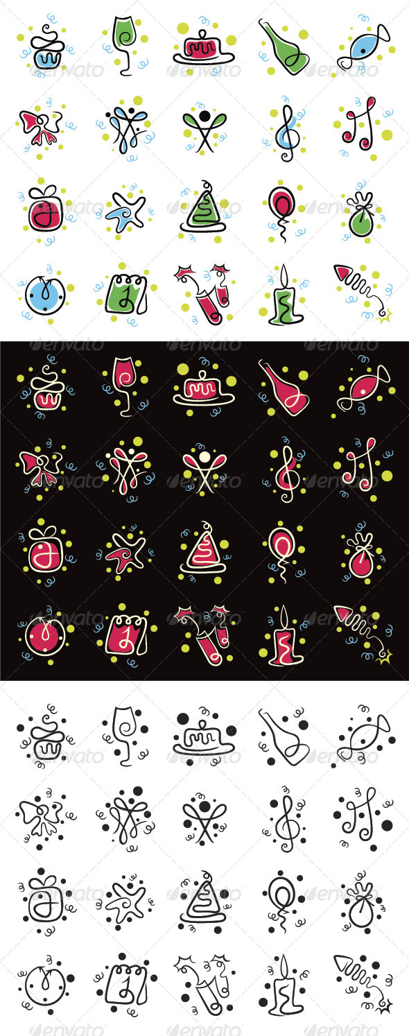 New Year Design Elements - Decorative Symbols Decorative