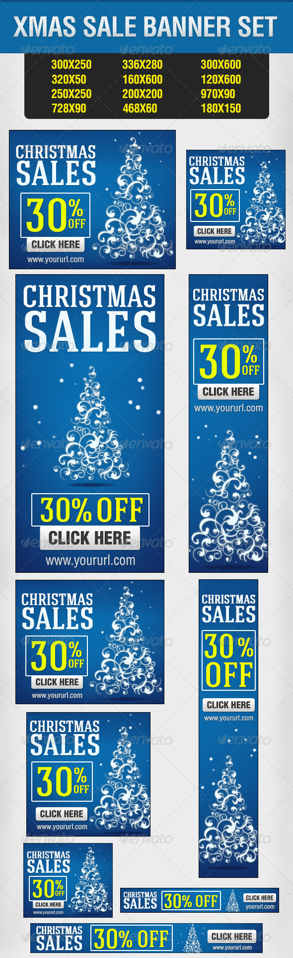 Christmas Sale Banner Set - Banners & Ads Web Elements