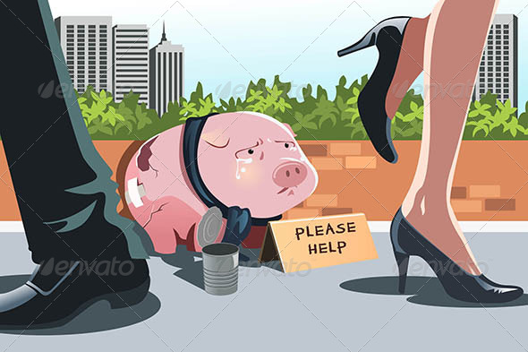 Piggy Bank Panhandling - Conceptual Vectors