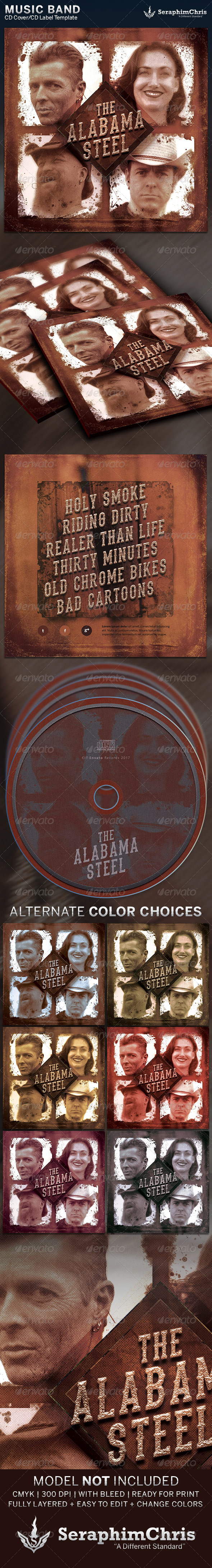 Rustic CD Cover Artwork Template - CD & DVD Artwork Print Templates