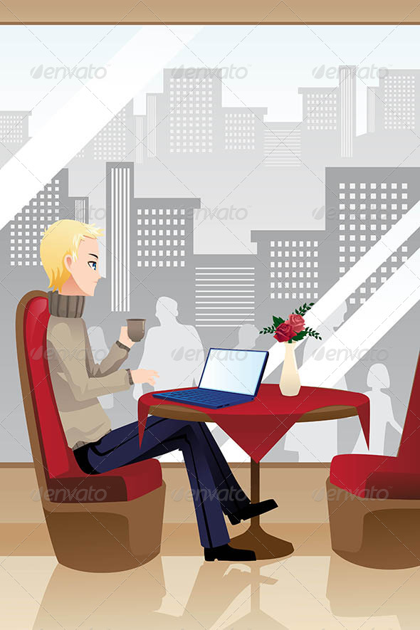 Man with Laptop - People Characters