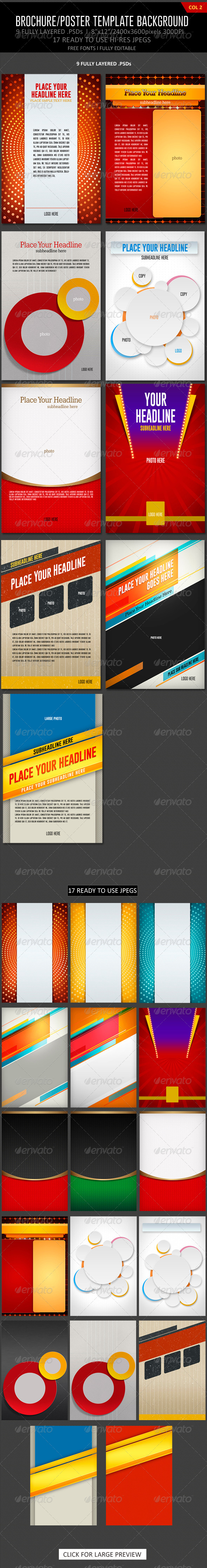 Brochure/Poster template background Col2 - Backgrounds Graphics