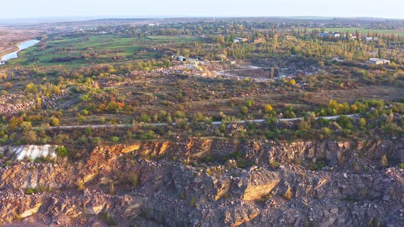 Mining Near a Small Lake in Picturesque Ukraine