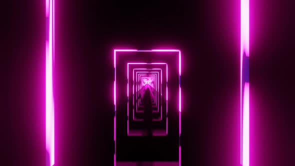 Neon glow color moving seamless VJ art loop abstract background.