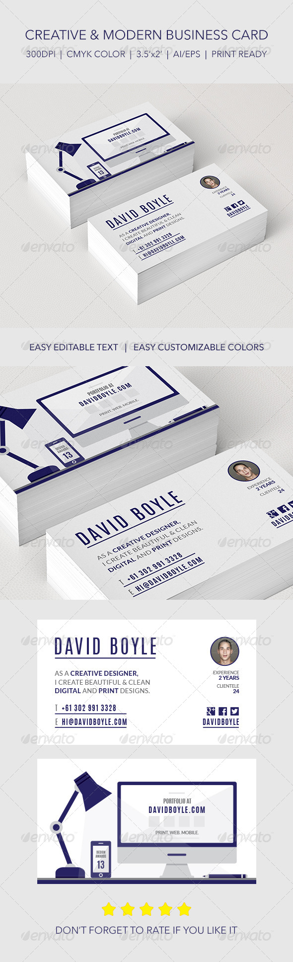 Modern & Minimally Illustrated Designer Card - Creative Business Cards