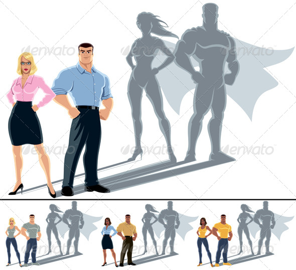 Couple Superhero Concept - People Characters