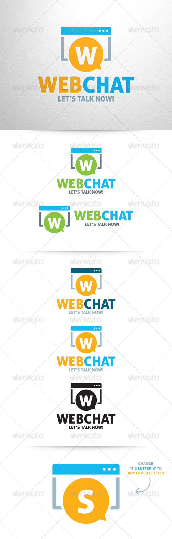 Web Chat Logo - Letters Logo Templates