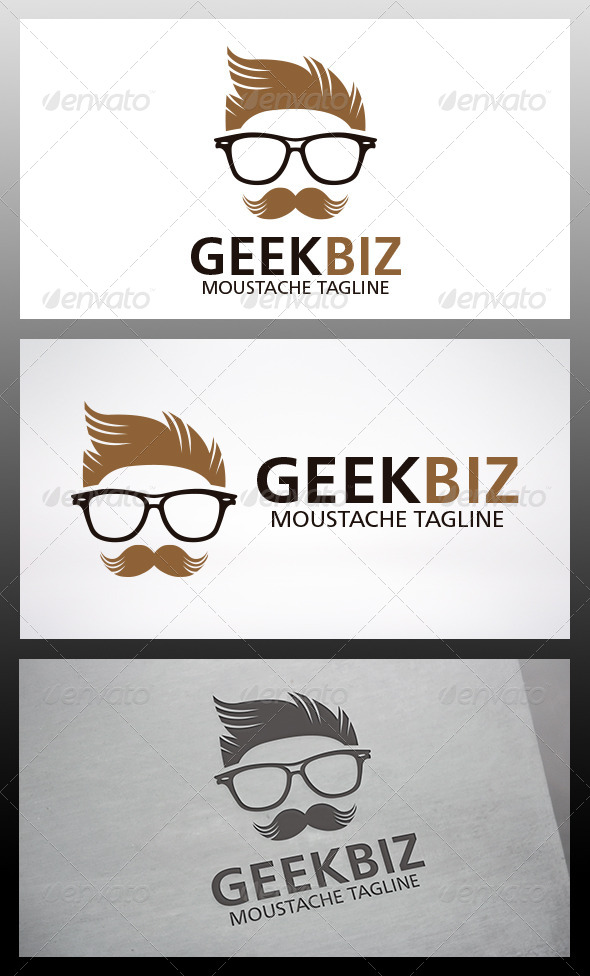 Geek Moustache Logo - Humans Logo Templates