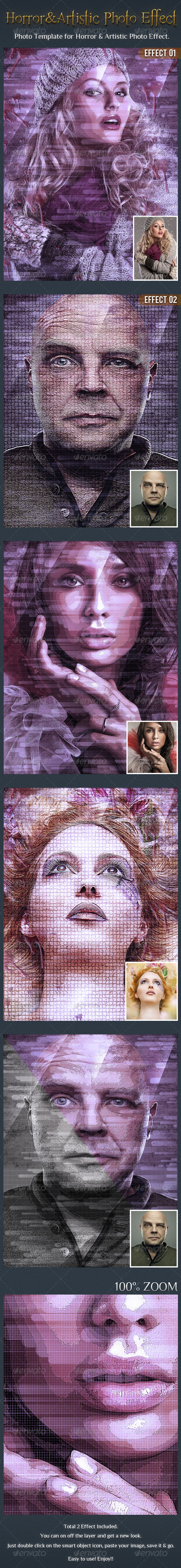 Horror & Artistic Photo Effect Template - Artistic Photo Templates