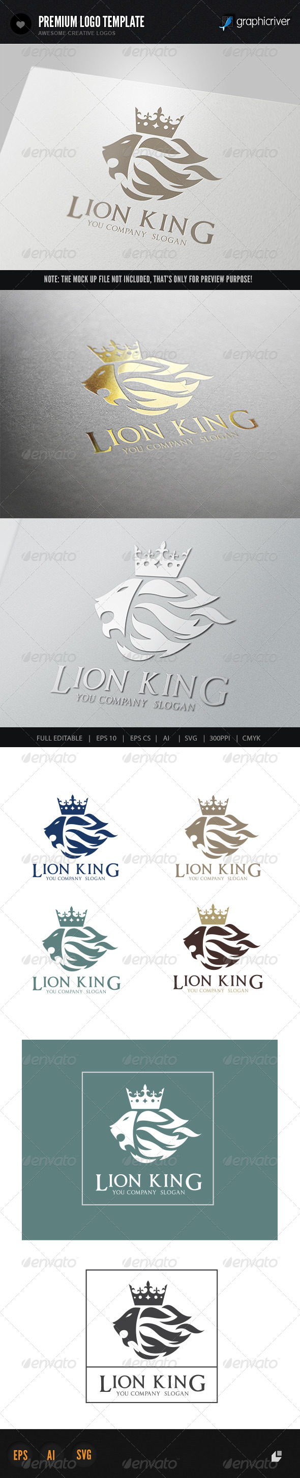 Lion King Logo 1 - Crests Logo Templates