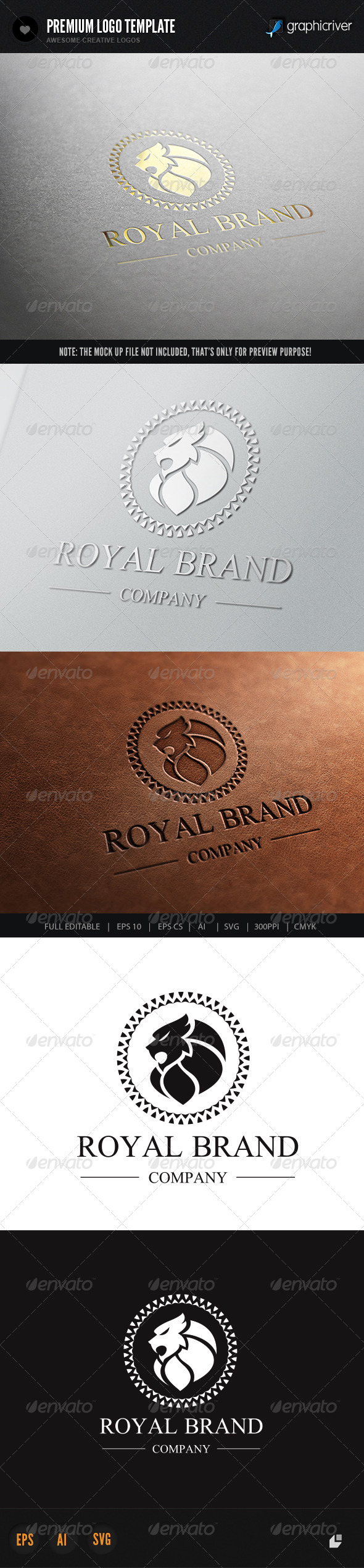Lion Royal Brand 3 - Crests Logo Templates