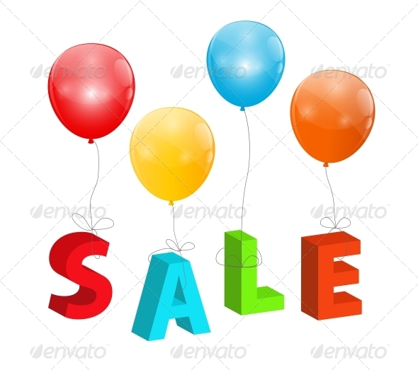 Balloons with Sale Letters - Retail Commercial / Shopping