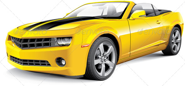 American Muscle Car Convertible - Vectors
