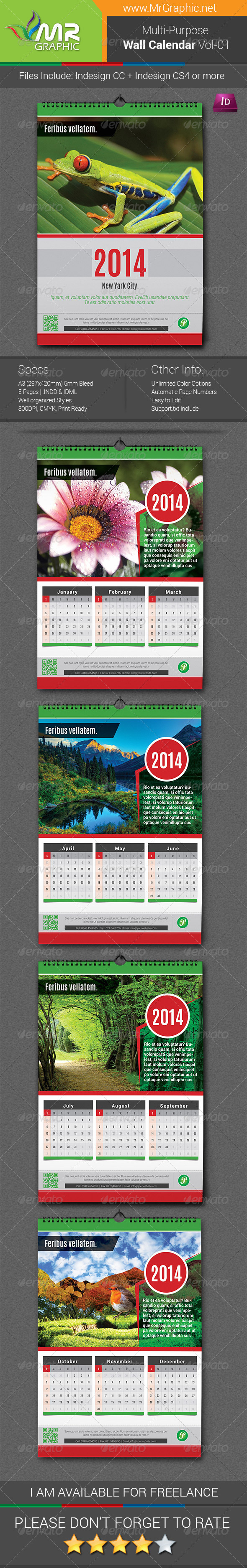 Wall Calendar Vol-1 - Calendars Stationery