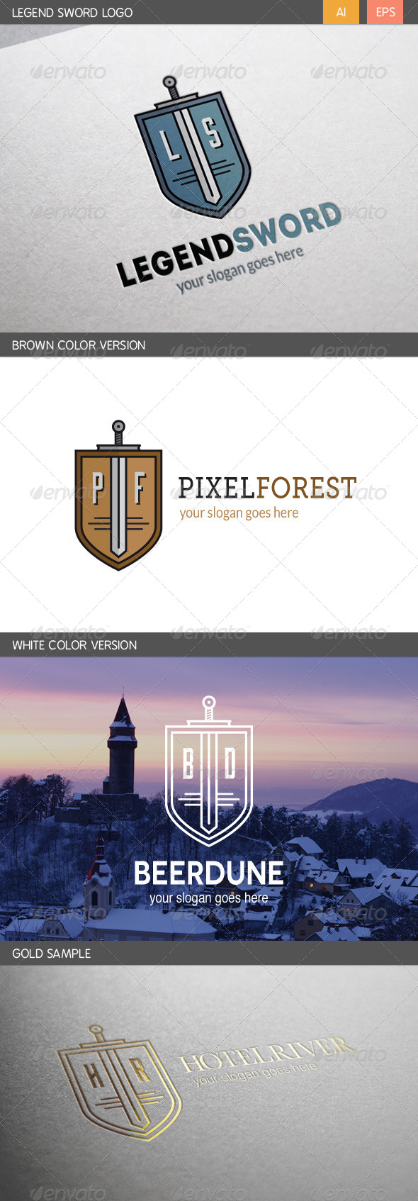 Legend Sword Logo - Crests Logo Templates