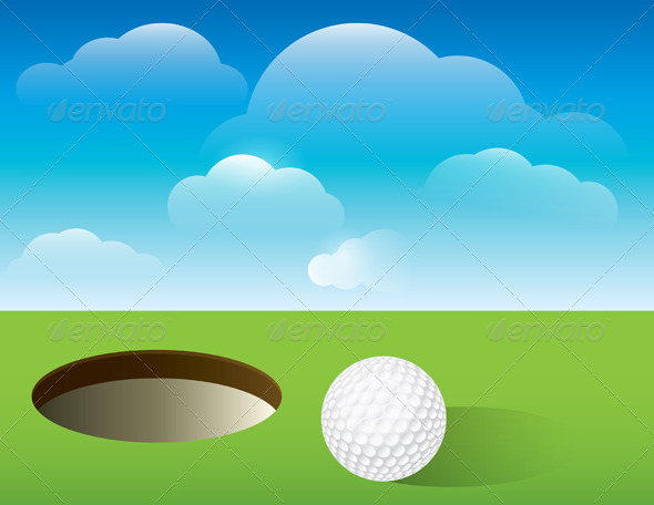 Vector Golf Background Putting Green - Sports/Activity Conceptual