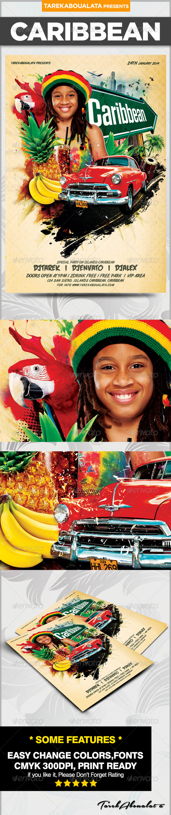 Caribbean Flyer Template - Clubs & Parties Events