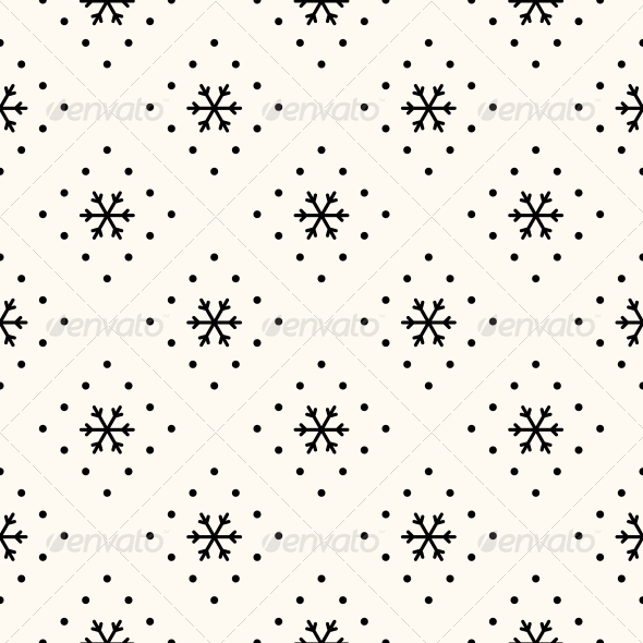 Vector Seamless Winter Retro Pattern - Patterns Decorative