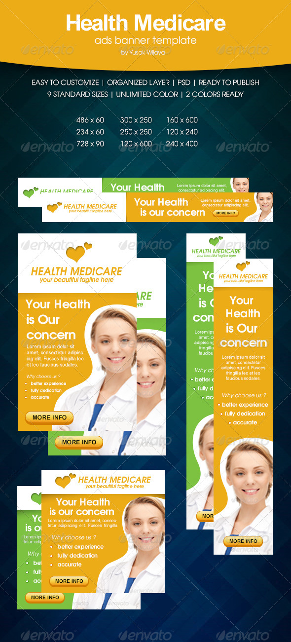 Health Medicare Ads Banner - Banners & Ads Web Elements