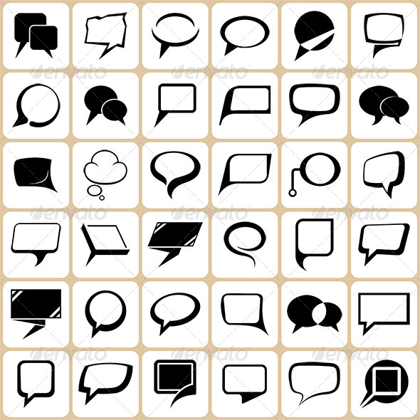 36 Speech Bubble and Balloons Set - Patterns Decorative