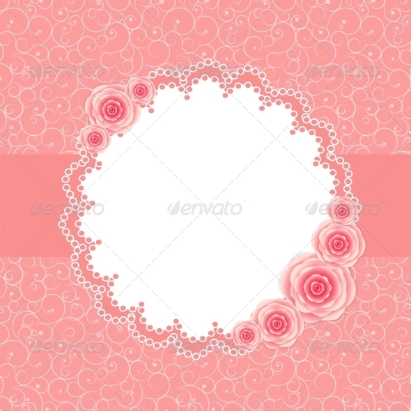 Frame with Rose Flowers - Birthdays Seasons/Holidays