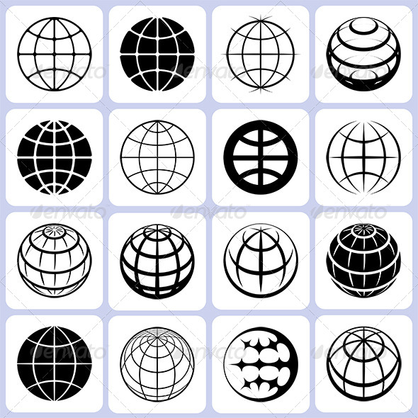 16 Globe Icons Set - Miscellaneous Conceptual