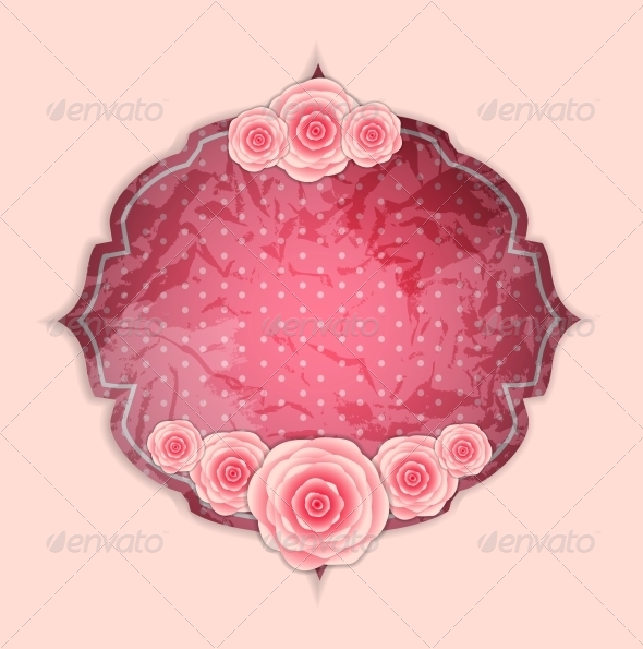 Frame with Rose Flowers - Decorative Symbols Decorative
