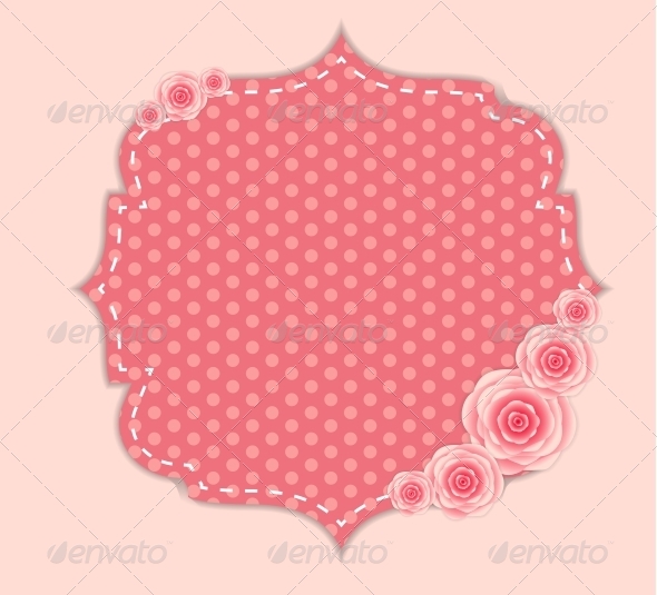 Frame with Rose Flowers - Decorative Symbols Decorative