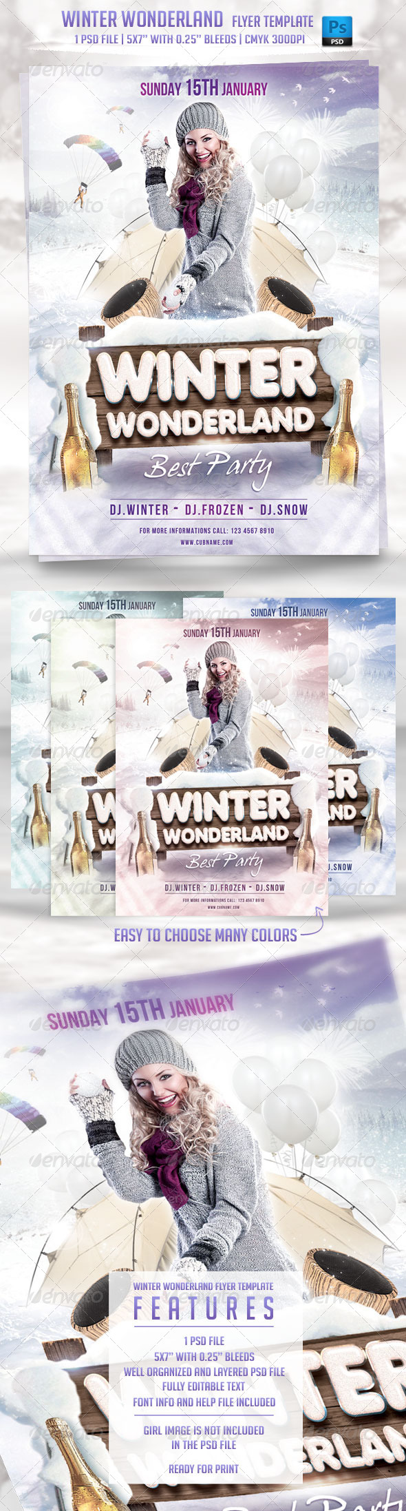 Winter Wonderland Flyer Template - Flyers Print Templates