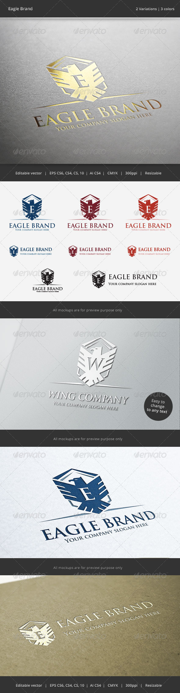 Eagle Brand Crest V2 Logo - Crests Logo Templates
