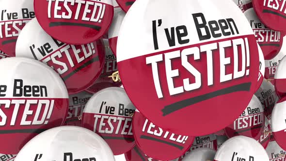 I've Been Tested Examined Checked Passed Approved Buttons 3d Illustration alt