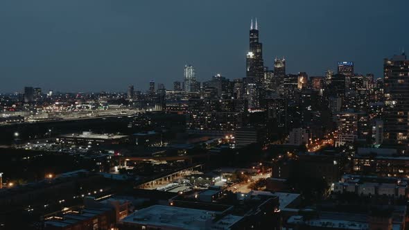Chicago Aerial Night View