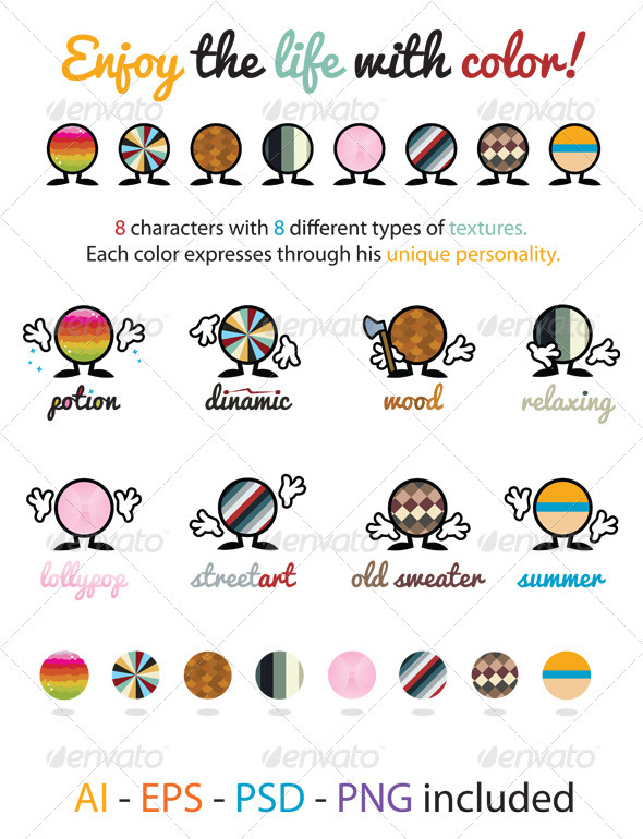 Enjoy The Life Whit Color - Miscellaneous Characters