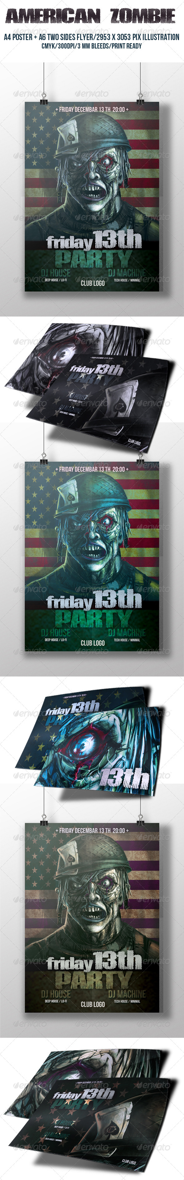American Zombie Poster - Events Flyers