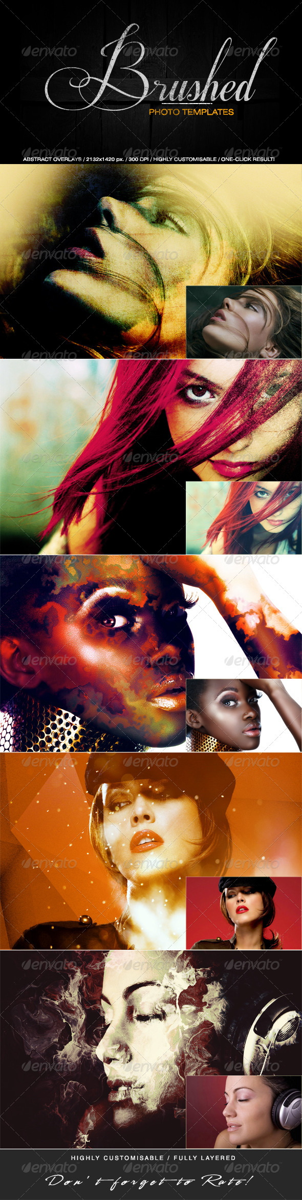 Brushed Photo Templates - Artistic Photo Templates