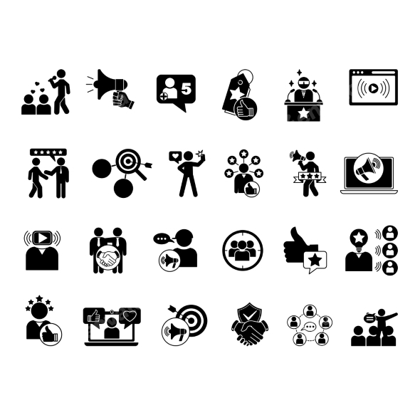 Black Influencer Icon Set